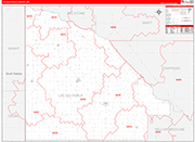 Lac qui Parle County Wall Map Red Line Style